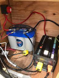 A Deep Cycle Battery And Inverter So She Can Run The Lights And Fan And Toaster Oven And Not Run Down The Main Battery Deep Cycle Battery Ford Transit Van
