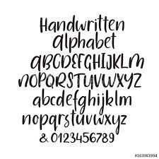 See more ideas about fonts alphabet, lettering fonts, calligraphy fonts. Modern Calligraphy Alphabet Handwritten Brush Letters Uppercase Lowercase Numbers Hand Lettering Font For Your Design Wedding Calligraphy Logo Slogan Window Decor Postcard Greeting Card Stock Vector Adobe Stock