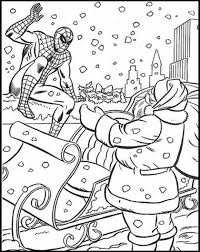 Spiderman Christmas With Santa Coloring Pages For Kids Fxp Printable Spiderman Coloring Avengers Coloring Pages Spiderman Coloring Christmas Coloring Books