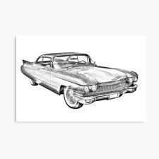 Simply do online coloring for cadillac antique car coloring pages directly from your gadget, support for ipad, android tab or using our web feature. 1960 Cadillac Luxury Car Illustration Poster By Kwjphotoart Redbubble