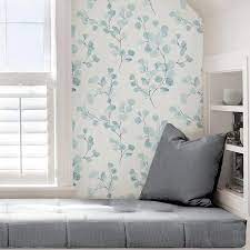Scott Living 30 75 Sq Ft Blue Green Vinyl Ivy Vines Self Adhesive Peel And Stick Wallpaper Lowes Com Peel And Stick Wallpaper Ivy Vine Wallpaper