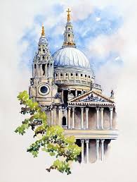 566 St Paul S Cathedral London Architecture Drawing Art Watercolor Landscape Paintings Watercolor Architecture