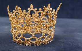 Gold Birthday Crown For Adults Gold Crown Headpiece Tatting Lace Mini Crown Mardi Gras Etsy Lace Crowns Mini Crown Tatting Lace