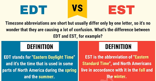 Edt Vs Est How To Use Est Vs Edt Correctly 7esl