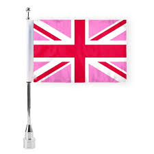 AGAS Pink Union Jack Flag 3x10 inch Static Window Cling -Vinyl Material