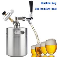 Growlerwerks ukeg go 128 carbonated growler and craft beverage dispenser for beer, tungsten, box of 10 16g co2 chargers. Mini Beer Keg Pressurized Growler For Craft Beer Dispenser System Co2 Adjustable Draft Beer Faucet With Perfect Pour Regulator Buy At The Price Of 79 04 In Aliexpress Com Imall Com