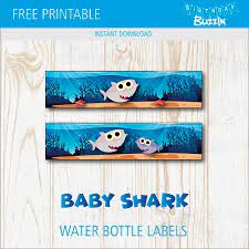Lia griffith is a designer, maker, artist, and author. Free Printable Baby Shark Water Bottle Labels Birthday Buzzin