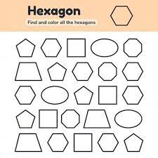 Educational Worksheet For Kids Kindergarten Preschool And School Age Geometric Shapes Pentagon Octagon Hexagon Trapezoid Oval Square Find And Color In 2021 Kindergarten Worksheets Printable Kindergarten Worksheets Educational Worksheets