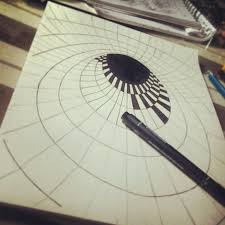 Drawing 3d Hole Illusion 03 Op Art Lessons Optical Illusions Art Op Art