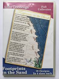 Free printable cross stitch sayings and samplers. Footprints In The Sand Embroidery Design Moonee Ponds Sewing