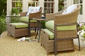 This Patio Conversation Set Is Perfect For Small Spaces Push The Ottomans Underneath The Seats When They Patio Furnishings Outdoor Patio Space Outdoor Decor