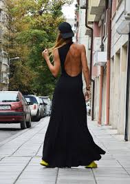 Elegant Black Dress Open Back Dress Summer Dress Extravagant Long Backless Dress Maxi Dress Casual Dress By Ssdfashion Vestidos Looks Frases