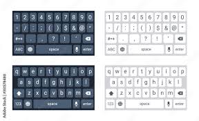 Download this awesome big letters keyboard and enjoy a new level of texting with amazing and beautiful designs made just for you. Phone Keyboard Mockup Qwerty Keypad Alphabet Buttons And Numbers In Flat Style Mobile Phone Tab Concept For Text App In Light And Dark Mode Vector Illustration Social Media Panel For Devices Stock