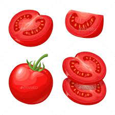 Whole And Sliced Tomatoes Tomato Drawing Tomato Sliced Tomato