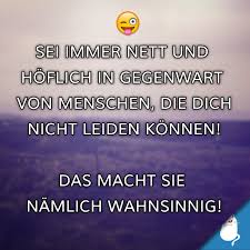 Sei Immer Nett Und Hoflich In Gegenwart Von Menschen Die Dich Nicht Leiden Konnen Das Macht Sie Namlich Wahnsinnig Sp Sei Immer Nett Weisheiten Wahre Worte