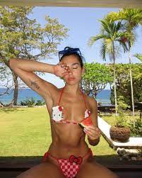 Dua Lipa risks wardrobe malfunction in tiny Hello Kitty bikini ...