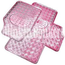 Pink Metal Metallic Look 4pc Heavy Duty Girls Rubber Universal Car Floor Mat Set Pink Car Accessories Pink Car Pink Truck