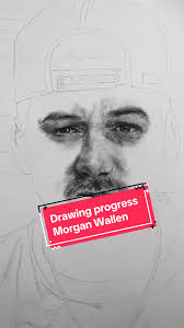 Drawing “One Thing at a Time” 💿 A little progress of @morganwallen  #drawing #morganwallen