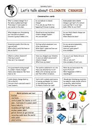 Let S Talk About Climate Change English Esl Worksheets For Distance Learning And Physical Clas In 2020 Let Them Talk Climate Change Activities Conversational English