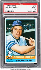 George howard brett (born may 15, 1953), is a retired american baseball third baseman and designated hitter who played 21 years in major league baseball (mlb) for the kansas city royals. 1976 Topps George Brett 19 Psa Mint 9 None Higher Baseball Lot 80949 Heritage Auctions
