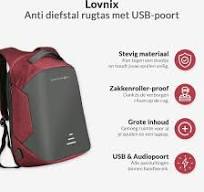 Lovnix - Anti Diefstal Rugzak - Inclusief Usb Oplaadstation ...