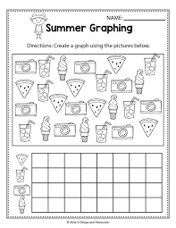 Summer Graphing Worksheets And Activities For Preschool Kindergarten And 1st Grade Kid Summer Math Worksheets Free Kindergarten Worksheets Graphing Worksheets