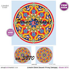 Lineart Etnik Desenli Pirinc Dekopaj Model 3870 Ahsap Hobi Market