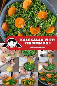 Kale Salad With Persimmons Whole30 Vegan Nom Nom Paleo Recipe In 2020 Kale Salad Nom Nom Paleo Winter Salad Healthy