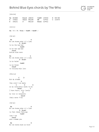 Behind Blue Eyes Chords By The Whotabs At Ultimate Guitar Archive Pdf Song Structure Songs