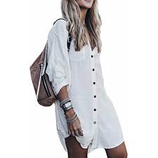 Women Loose Long Sleeve Swimsuit Cover Ups Button Down Beach Shirt Walmart Canada