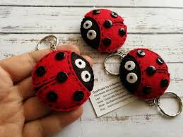 Felt Ladybug Keychain Plush Ladybug Charm Keychain Fortune Good Luck Charm This Listing Is For 1 Keychain Handmade F Felt Keychain Ladybug Felt Felt Keyring