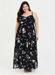 Details About Torrid Womens Black Pink Blue Floral Crochet Chiffon Maxi Dress Plus Size 4 26