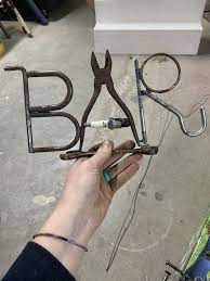 Industrial Bar Sign Scrap Metal Art Steel Art Metal Art Welded
