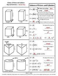 One worksheet uses customary units; Volume Of Prisms And Cylinders Flip N Fold Notes By Margaret Miller