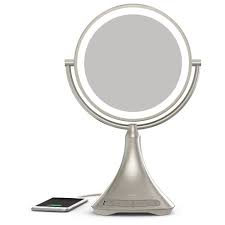 9 Portable And Rechargeable Double Sided Vanity Mirror With Bluetooth Ihome Vanity Mirror Led Makeup Mirror Portable Mirror