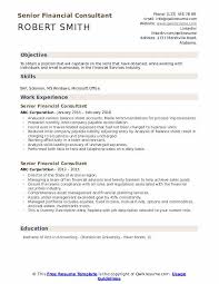 Use this free resume example and modify it according to your career profile and needs. Senior Financial Consultant Resume Samples Qwikresume