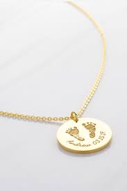 Disc Baby Handprint Necklace Baby Jewelry Personalized Jewelry Gifts For Mom