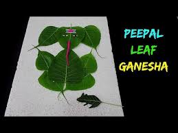 Leaf Ganesha How To Make Ganesha With Peepal Leaves Ganesh Chaturthi 2018 Youtube