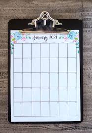 • download printable yearly 2021 calendar and monthly 2021 calendar with federal holidays as pdf (adobe reader pdf) and png (image format) in us letter paper format. Floral Monthly 2021 Calendar Printable Creations By Kara