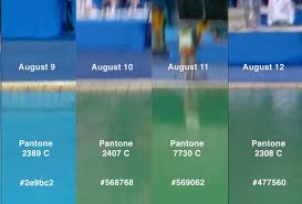 Olympic Pool Color Change In Pantone And Hex Value Chart