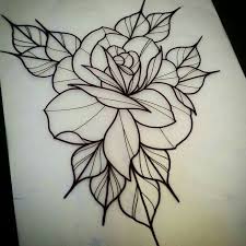 Image Result For Flash Art Flower Outline Traditional Rose Tattoos Traditional Tattoo Flowers Rose Tattoo Design