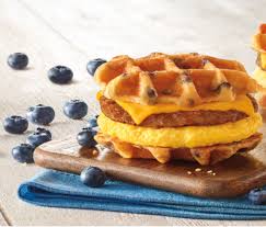 blueberry waffle breakfast sandwich