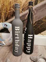 Happybirthday Geschenk Geburtstag Glasflasche Vase Geschenkverpackung Geldgeschenk Geburtstagsgeschenk Flaschenpost Weinflasche Verpackung In 2020 Bottles Decoration Happy Birthday Bottle