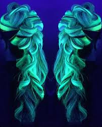 Now Your Rainbow Hair Can Glow In The Dark Under Black Light Dark Hair Dye Glow Hair Rainbow Hair