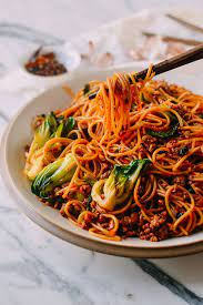 Spicy Crispy Pork Noodles Made With Spaghetti Recipe Spicy Recipes Asian Recipes Pork Noodles