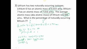 1 x 40.1 = 40.1of a decimal place. 06 Average Atomic Mass Worksheet Youtube