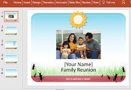 __ yes, the following family members will be attending: Free Family Reunion Powerpoint Template