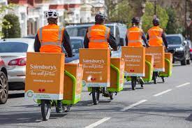 Sainsbury S Trials Electric Bike Deliveries Logistics Manager Logistics Manager Electric Cargo Bike Delivery Groceries Cargo Bike