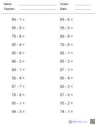 No Regrouping Horizontal Format Subtraction Worksheets Math Subtraction Subtraction Worksheets Subtraction