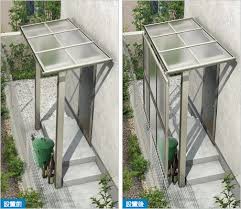 外壁工事不要な 独立式のテラス屋根です 建築面積に不算入のt字構造のため 建ぺい率がギリギリの現場でも取り付けることが可能 テラス屋根 おしゃれ テラス屋根 diy ベランダ 屋根